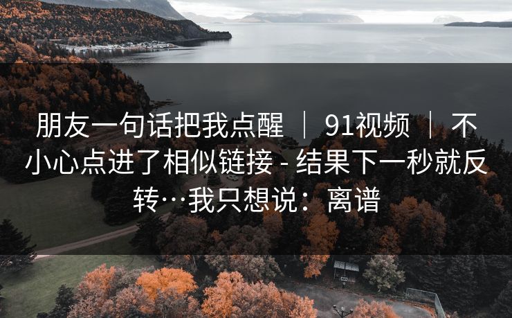 朋友一句话把我点醒 ｜ 91视频 ｜ 不小心点进了相似链接 - 结果下一秒就反转…我只想说：离谱